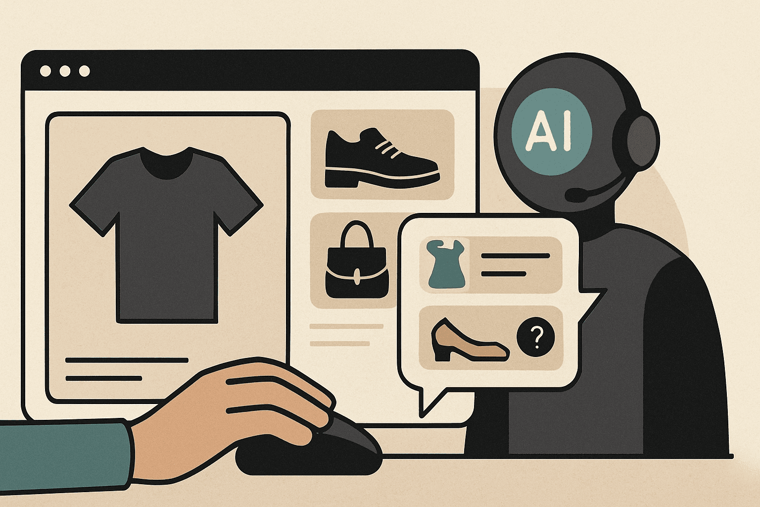 Illustrasjon til idéen AI Shopping CoPilot – chat som personlig shopper på alle nettbutikker
