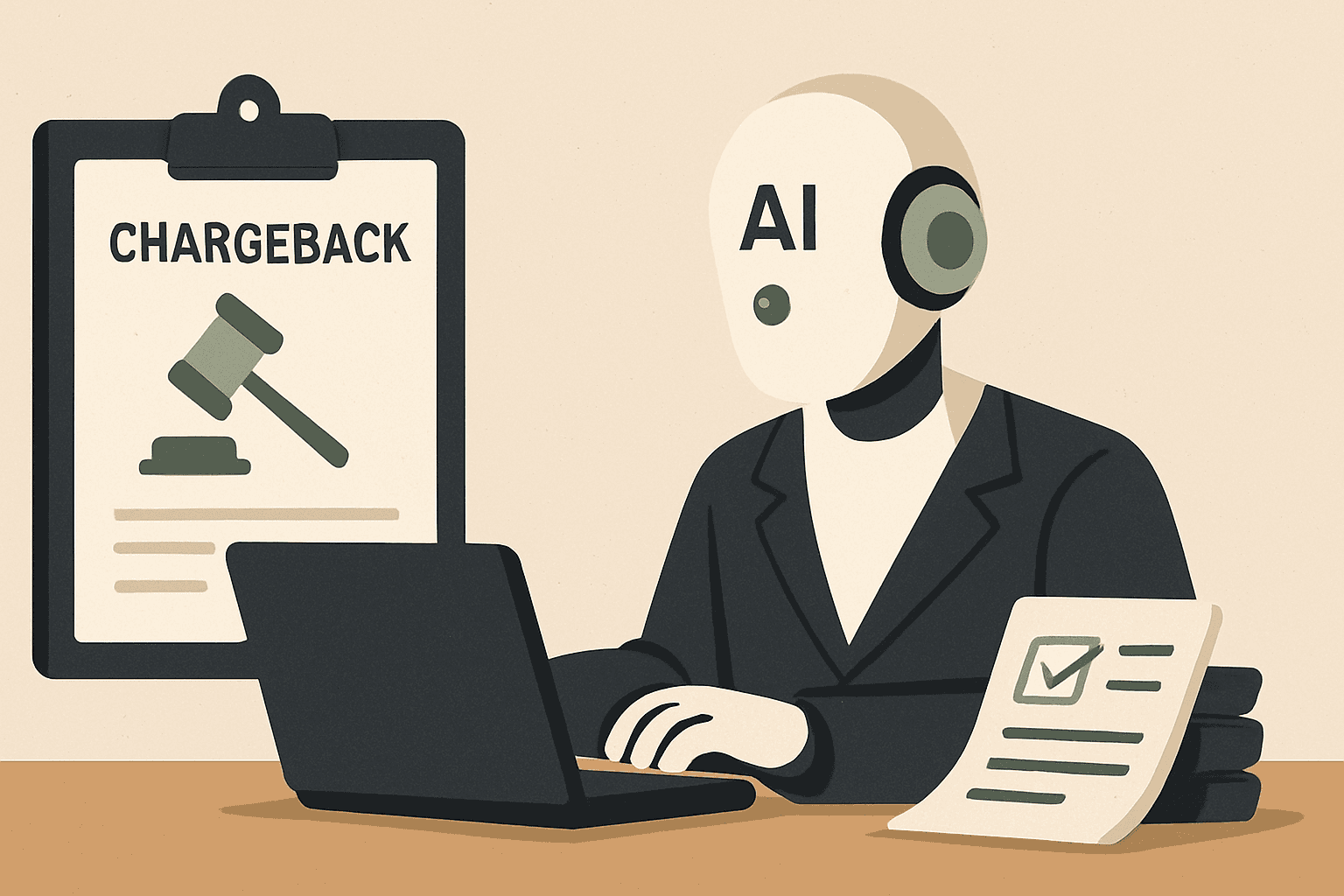 Illustrasjon til idéen AI-agent for tilbakeføringer (chargebacks)